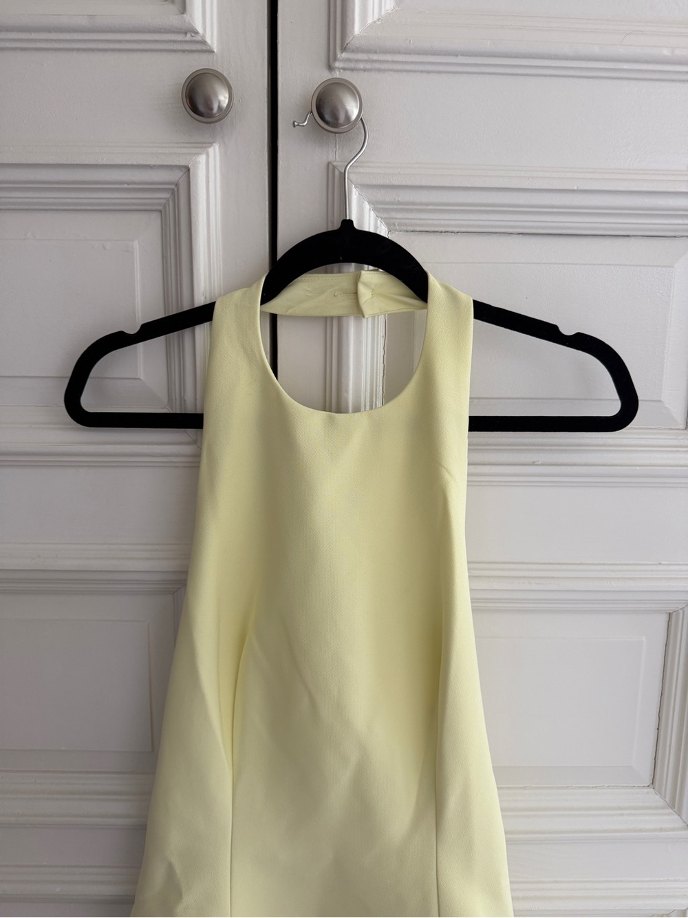 OddMuse London Pale Lemon Halter Mini Dress - Picture 2 of 7